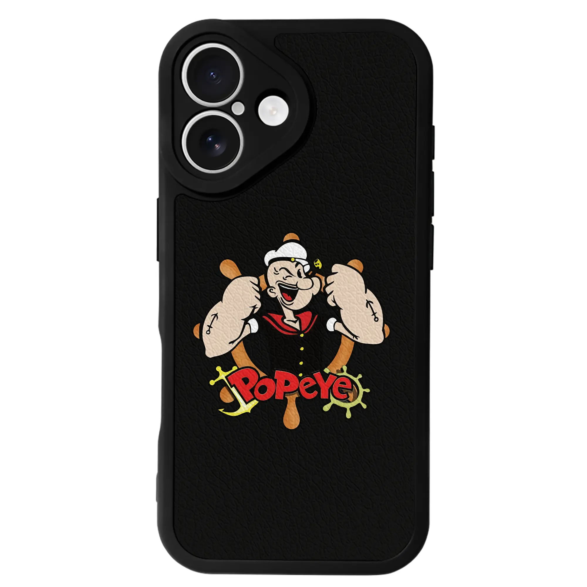 ポパイ グッズ ポパイ - IPhone 16シリーズ対応 ・ シリコンスマホケース ・ レザー調 ・ 高精度フィット ・ 耐衝撃 ・ ワイヤレス充電対応 ・ 精密カット